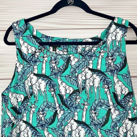 NWOT Talbots Giraffe Jungle Print Cotton Sleeveless Shift Dress 12 - Picture 4 of 13